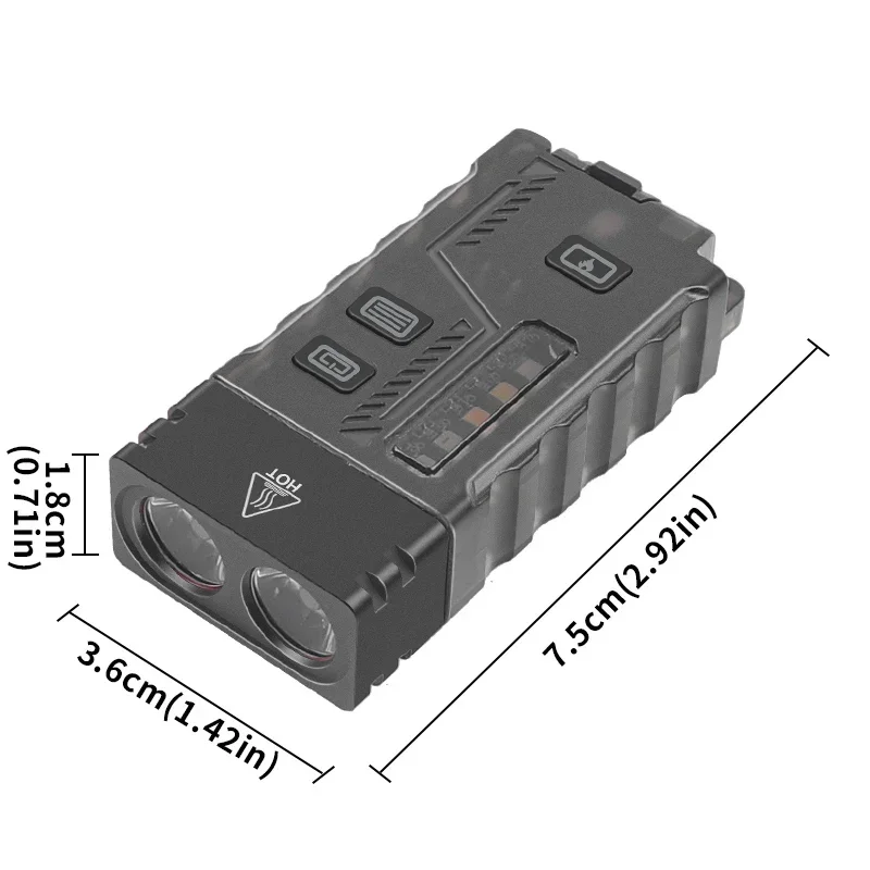 Rechargeable High-Power LED Three-Head New Outdoor Charging Tech Multi-Functional Mini Keychain Flashlight