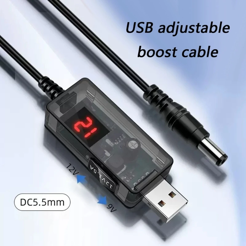 New 5V To 12V Cable Adjustable Feature Clear Design Overvoltage Protections For Stable Power Supply In Setting