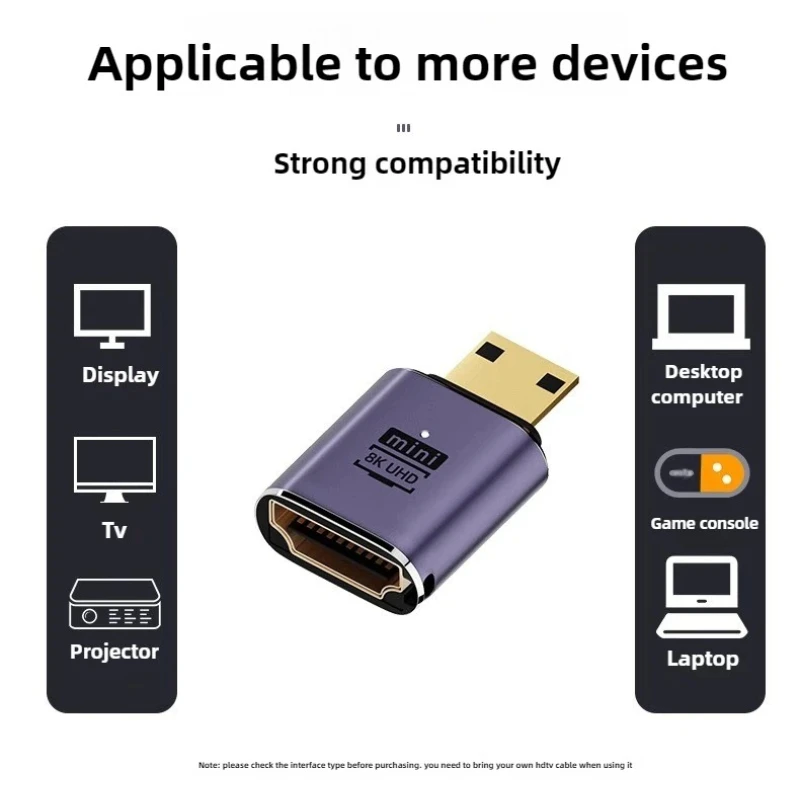 8K HD HDTV Female Mini Micro Band Lamp Adapter C Type D Adapter UHD2.1 - Supports High-Definition Connectivity  Wire Connector