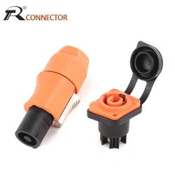 2 uds 3 pines IP65 conector Powercon de bloqueo impermeable 20A 250V enchufe macho o conector de enchufe de chasis hembra