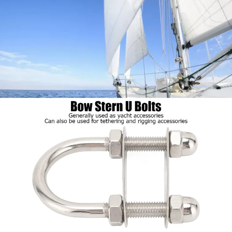 Marine U Bolts 316 Stainless Steel Mirror Polished Boat Accessories For Yacht M10x95x45mm