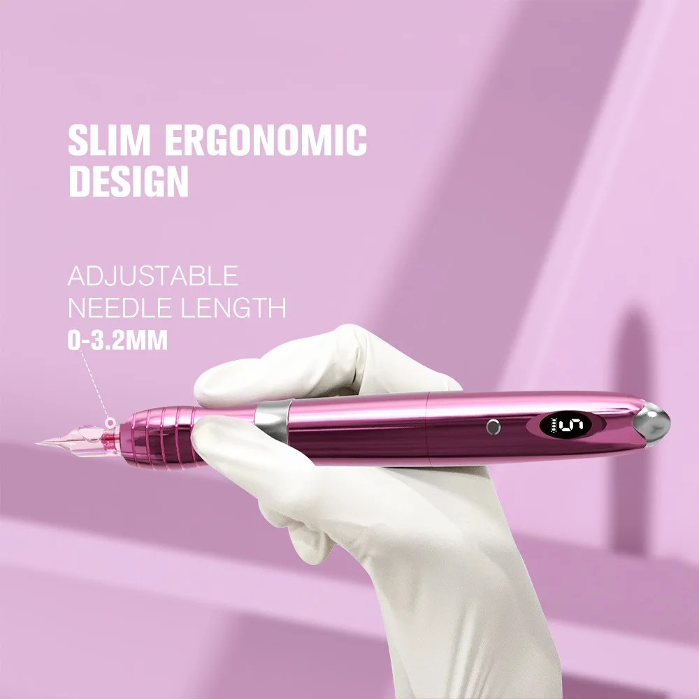 Professional Wireless Permanent Makeup Machine 2 x 800mAh Battery Cordless Coreless Motor PMU Pen for Eyebrow Lip Microblading