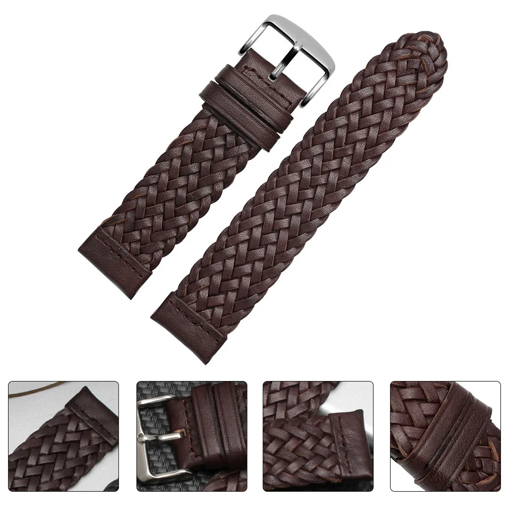 

1Pcs Hand-Woven Brown Universal Watchband Stylish Adjustable Comfortable Replacement Strap for Daily Wear