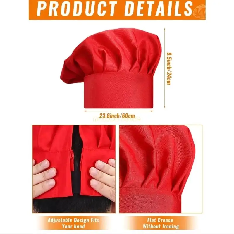 31BF Hibachi Chefs Kostümzubehör Teppanyaki Hohe Kappen Schürze mit Stirnband Krawatte für Cosplay Halloween Dressing Party