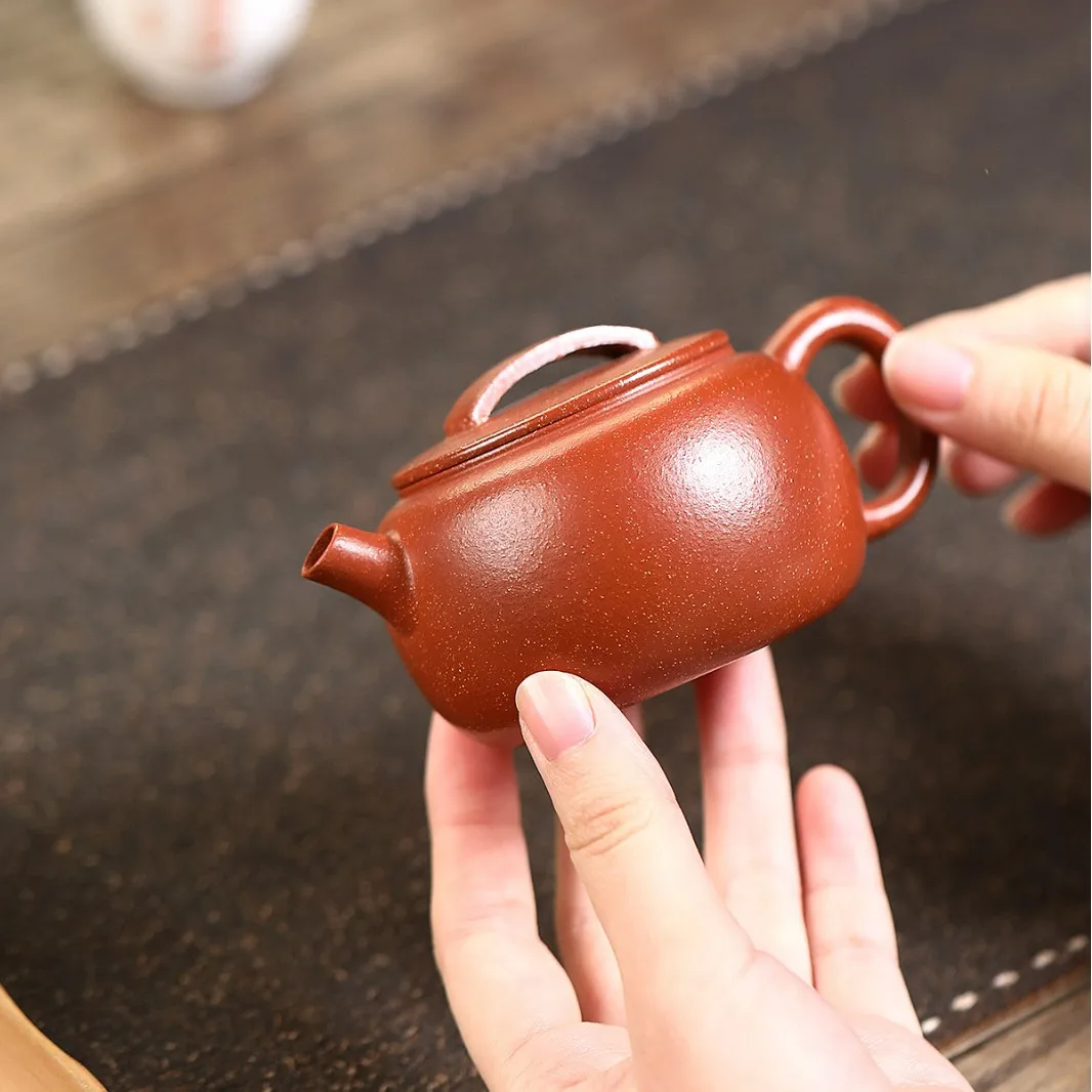 Handmade Yixing Purple Clay Teapot Famous Ore Descending Slope Mud Bubble Mouth Hanwa Large Pile Ball Hole 170C