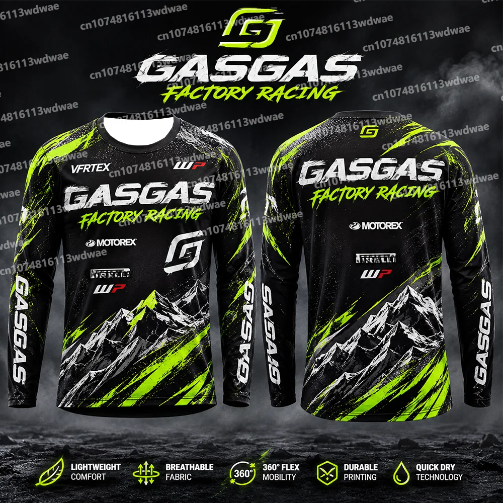 GASGAS Motocross Jersey Man Cycling suit Hebo Motorex Quick Dry Breathable Lightweight MX Off-Road Top Pro Racers & Enthusiasts