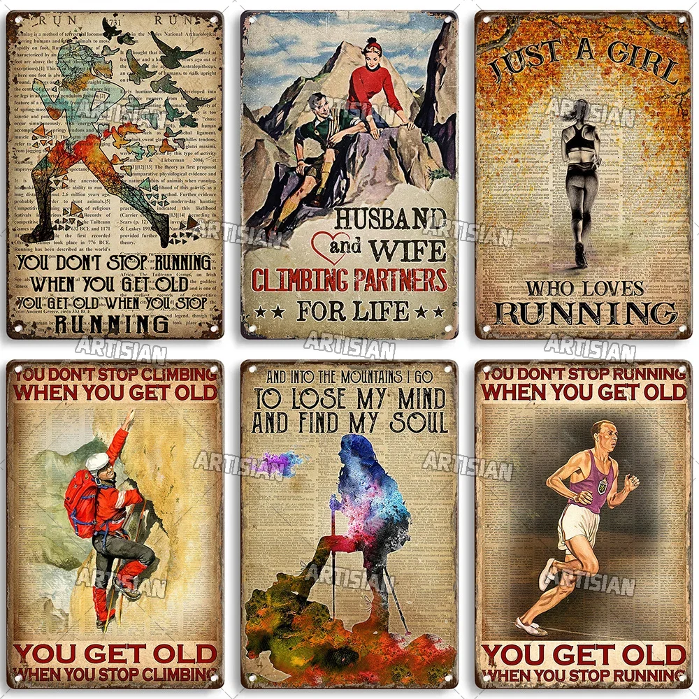 Artysian Sport Metal Sign Climbing Hiking Running Metal Plaque Hiking You And Me We Got This