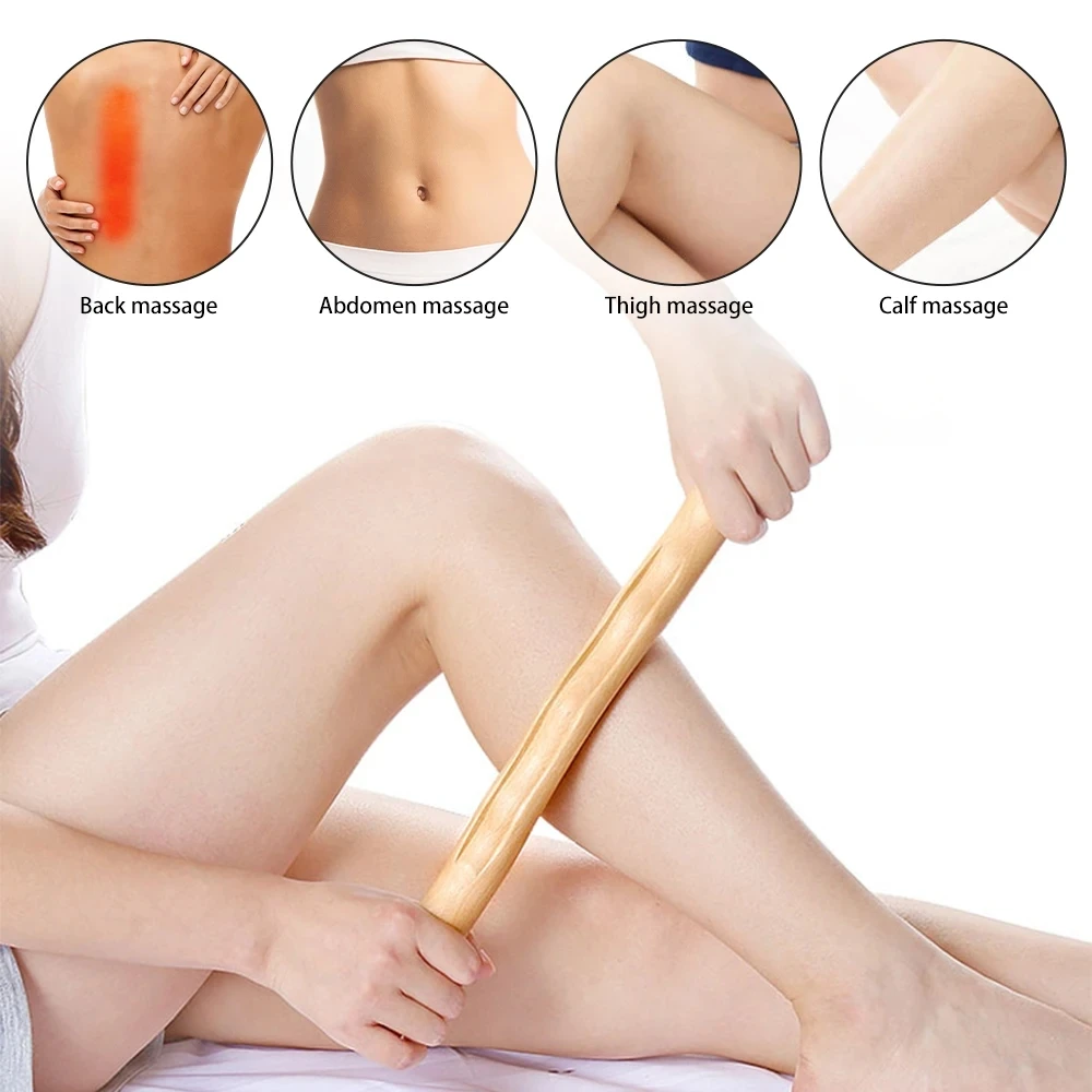 Full Body Gua Sha Massage Stick Back Massager Natural Carbonized Wood to Help Treat Lymphatic Shoulder And Neck Relaxation Tool