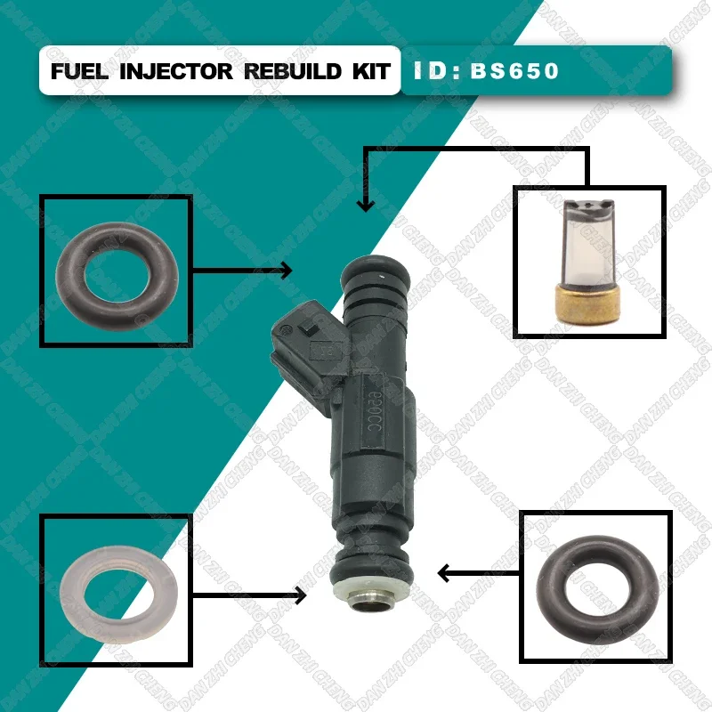 

Fuel Injector Service Repair Kit Filters Orings Seals Grommets for Bosch Racing Sports Car High Flow Injector 650cc BS650