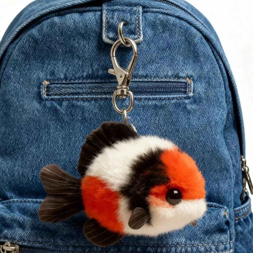Fish Keychain Lucky Fish Plush Keychain Charm Cute Carp Keyring for Bookbag Purse Good Luck Gift Pendant for Bestie Friends