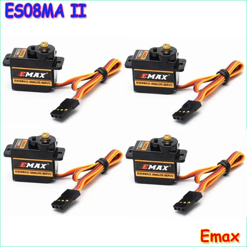 

4 шт. EMAX ES08MA II 12g мини металлическая Шестерня Аналоговый сервопривод для радиоуправляемого вертолета самолета