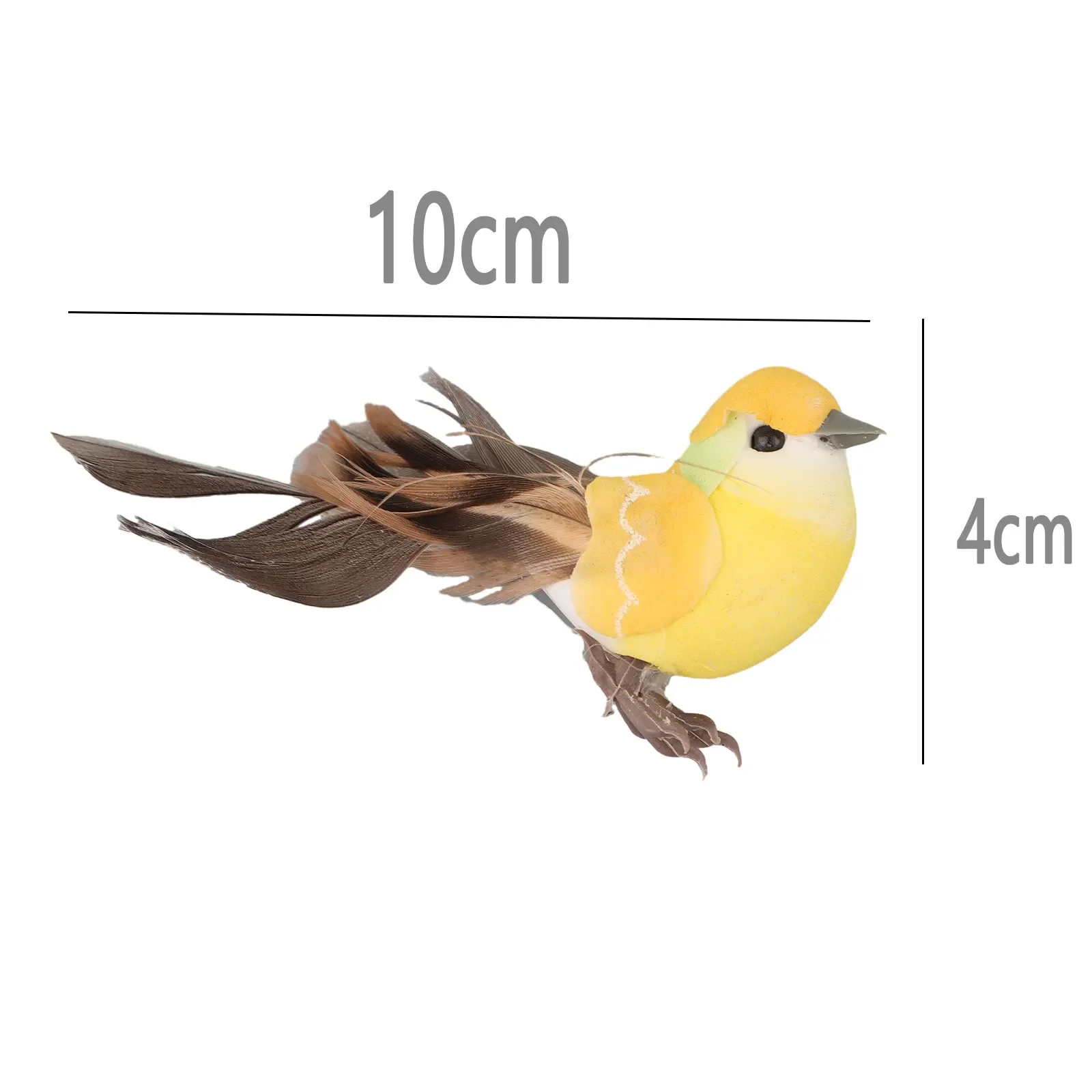 6 Feathered Ornamental Birds For Christmas Tree With Lifelike Posture And Integrated Foam Feather Support System