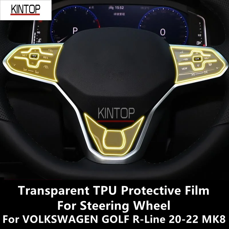 

For VOLKSWAGEN GOLF R-Line 20-22 MK8 Steering Wheel Transparent TPU Protective Film Anti-scratch Repair Film Accessories Refit