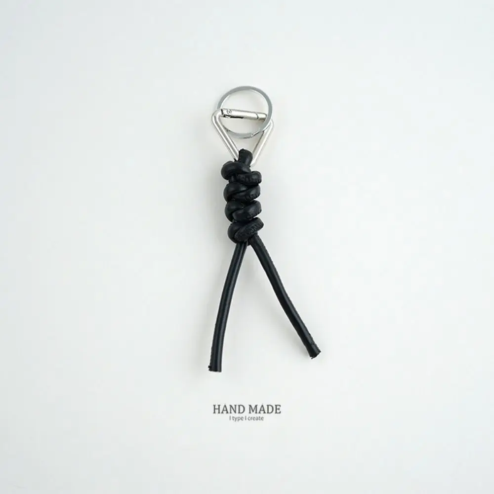 Gifts PU Triangle Shaped Keychain Y2K DIY Colorful Woven Monkey Knot Key Ring Bag Pendant Key Chain Handmade Rope Car Key Holder