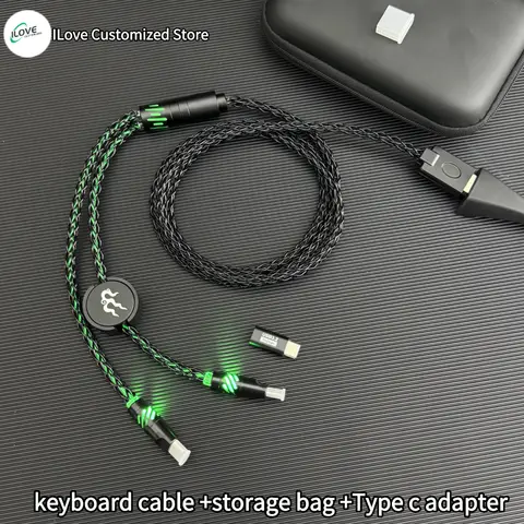자석 축 키보드 케이블 듀얼 8k 자석 제어 조명 지원 1대2 TYPE-C 기계식 키보드 케이블 USB - TYPE C