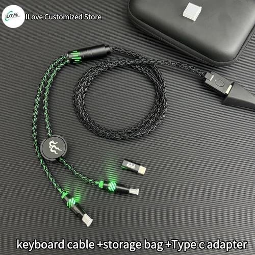 Cable de teclado de eje magnético Admite iluminación de control magnético dual 8k Cable de teclado mecánico TYPE-C 1 a 2 USB - TIPO C