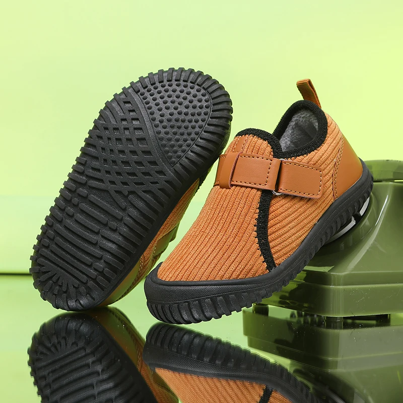 

New Winter Children's Shoes Non-slip Short Boots Corduroy Sneakers Casual Shoes Soft Fashion Warm Cotton Shoest For Baby