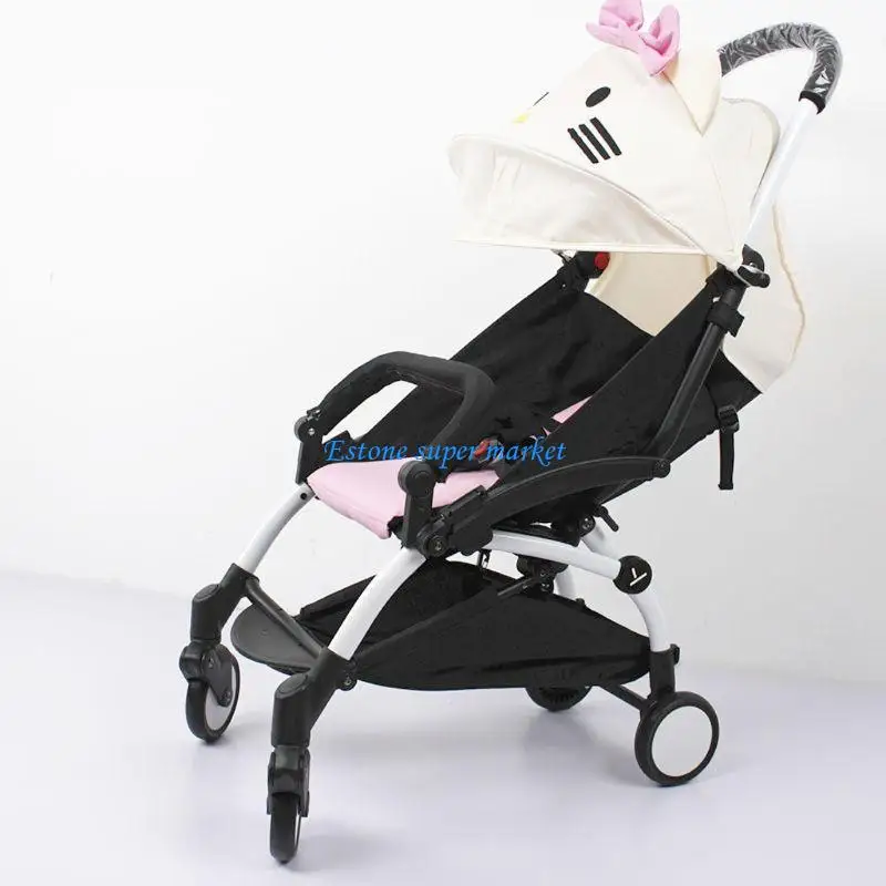 090B Baby Stroller Armrest Black ABS Bumper Universal Handle Stroller Bumper Bar