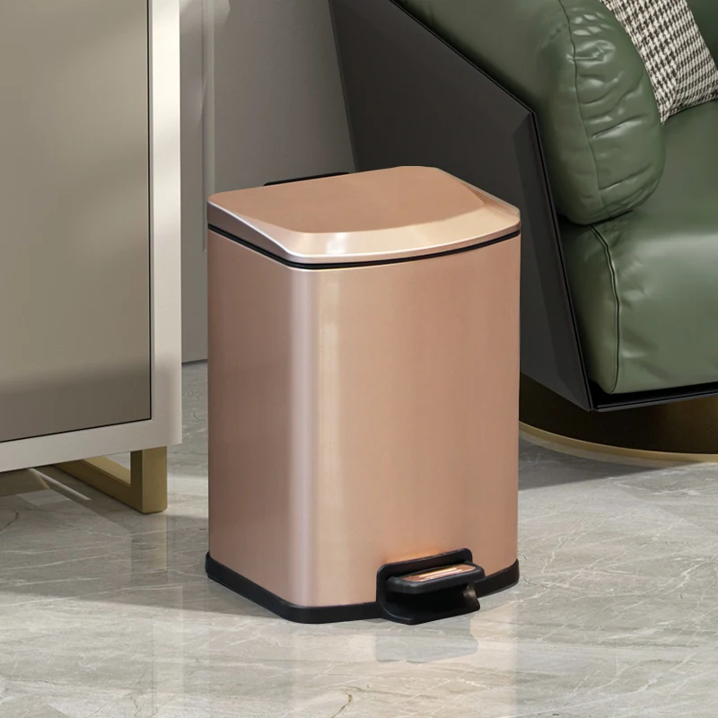 Foot Pedal Trash Can with Pedal Lid, Luxury Trash Can for Kitchens, Bathroom Wastebasket, Large Capacity Garbage, 9L, 12L