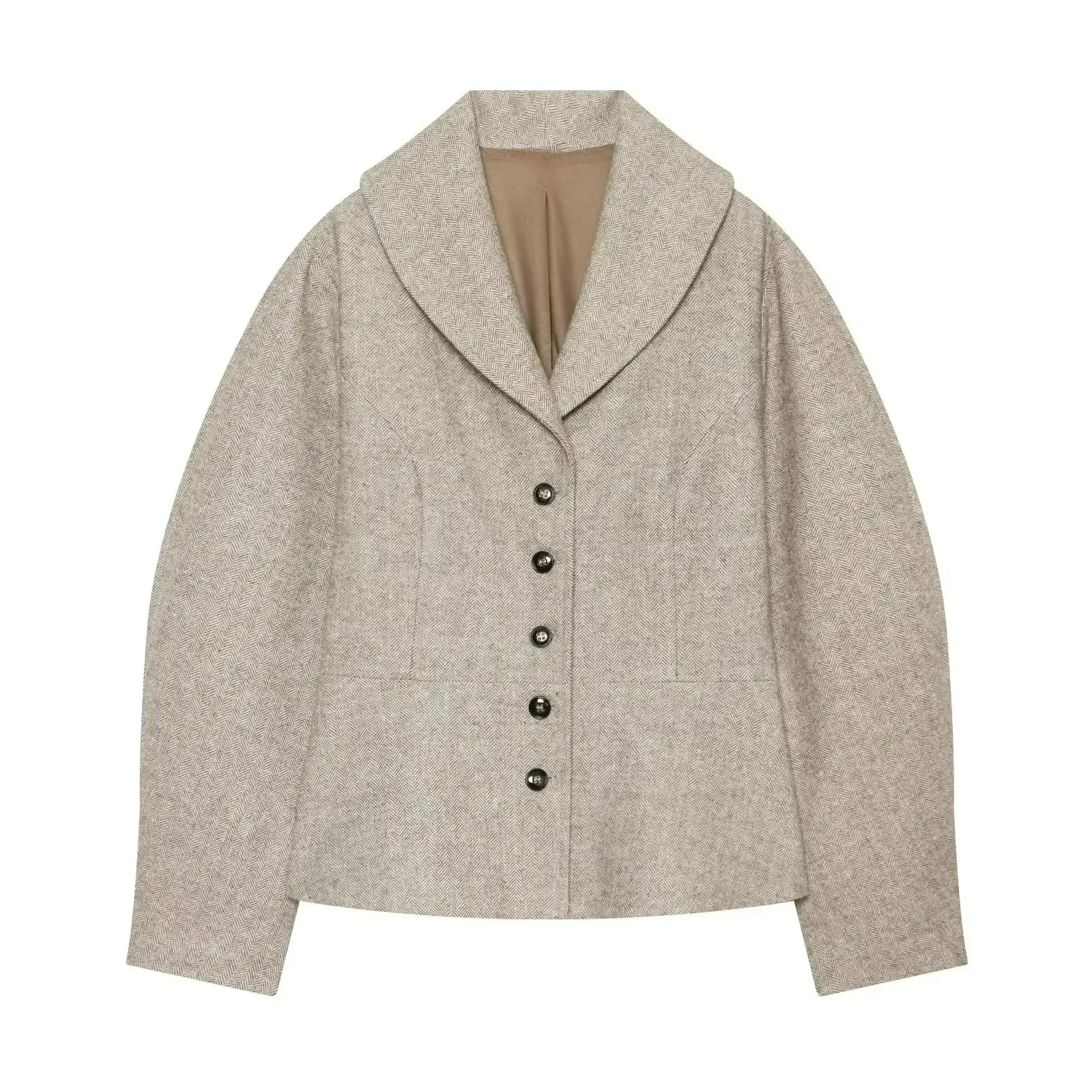 Women New Chic Fall Winter Commute Elegant Lady Party Jacket Trendy High Street Lapel Jacket Single Breasted Jacket