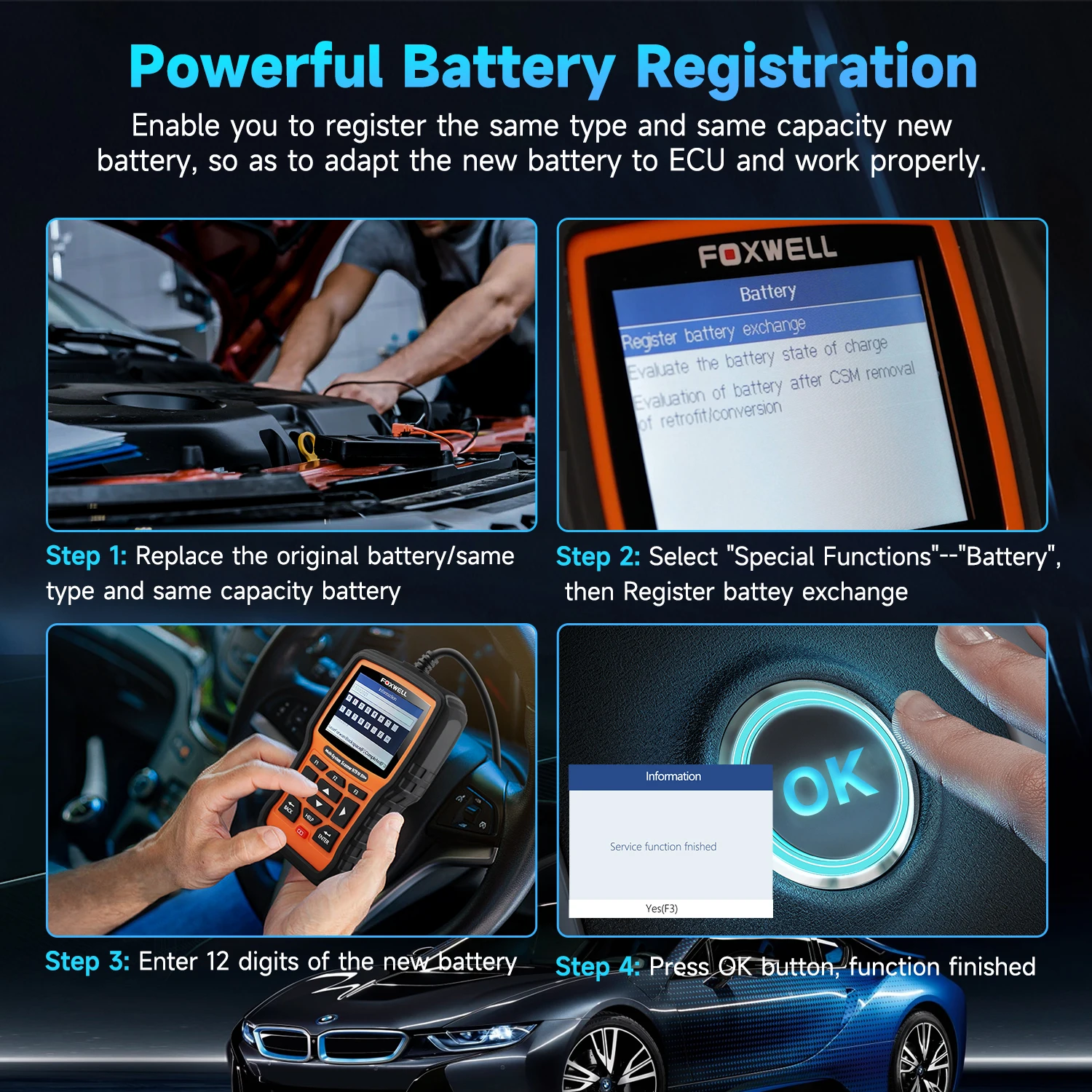 FOXWELL NT510 Elite OBD2 Scanner Full System Automotivo Scanner Bi-directional Control Auto Scan Tool