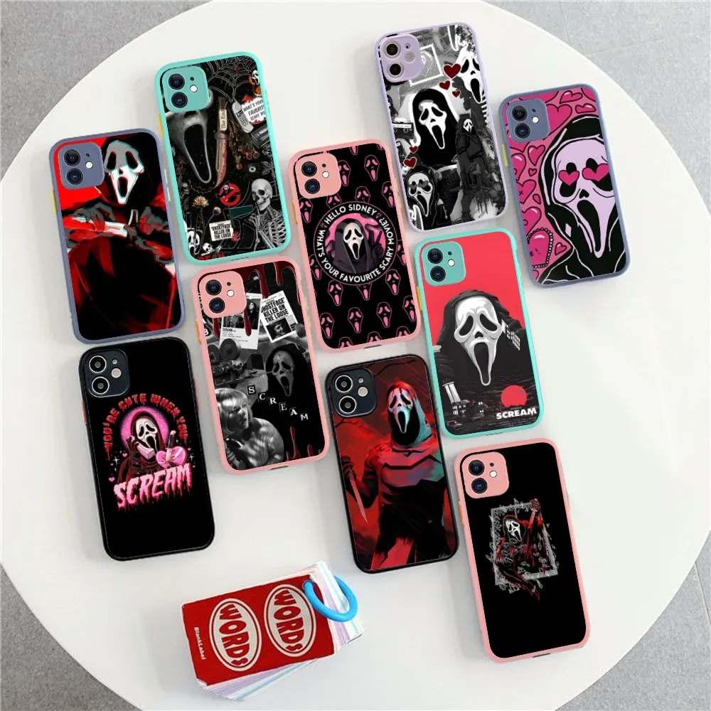 Custodia per telefono Ghostface Fear Scream per iPhone 14 X XR XS 7 8 Plus 11 12 13 pro MAX 13mini Custodia antiurto opaca