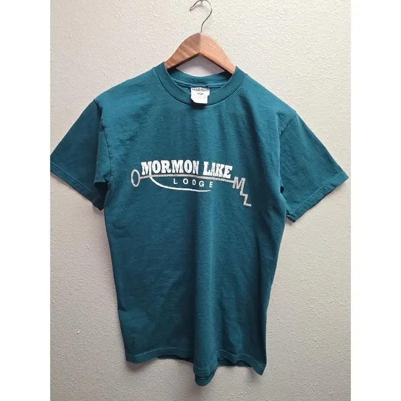 Mormon Lake Lodge Jerzees Green T Shirt Small 90s