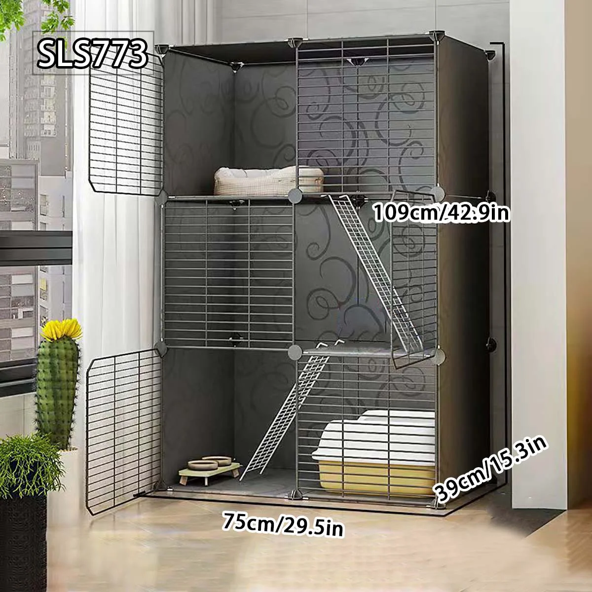 Cat Cage for Home Use, Indoor Kitten Small Cat Cabinet, Multi-Layer Free Space Cat Cage, Cat House
