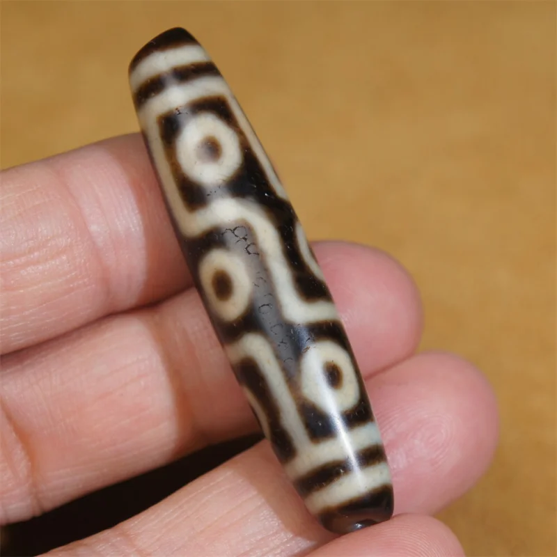 

Ancient Tibetan DZI Beads Old Agate Lucky 9 Eye Totem Amulet Pendant GZI 54 mm