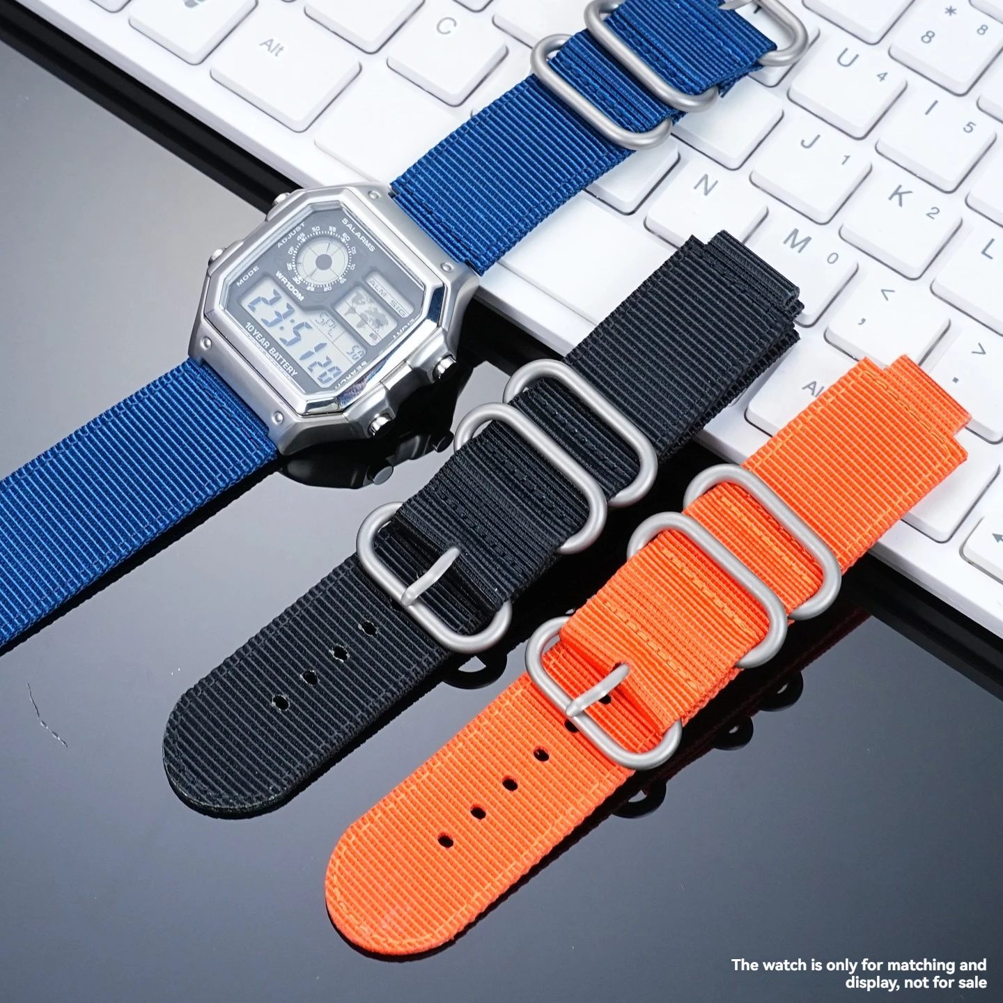 النايلون حزام الساعات ل كاسيو مربع صغير AE1000/1200/1300/ae1500 A158/A168 W218H F91W الرياضة تنفس قماش حزام ساعة اليد 18 مللي متر