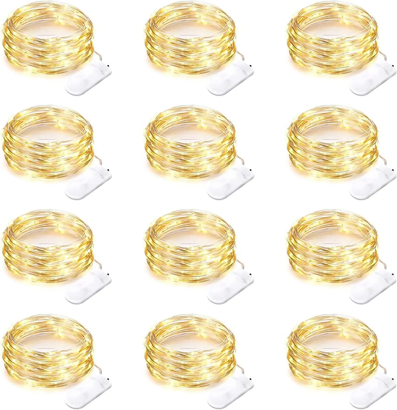 

12pcs Battery Operated String Lights - 1m 10 LED Mini Lights for DIY Bedroom, Ideal for Weddings, Parties, Festivals, Christmas