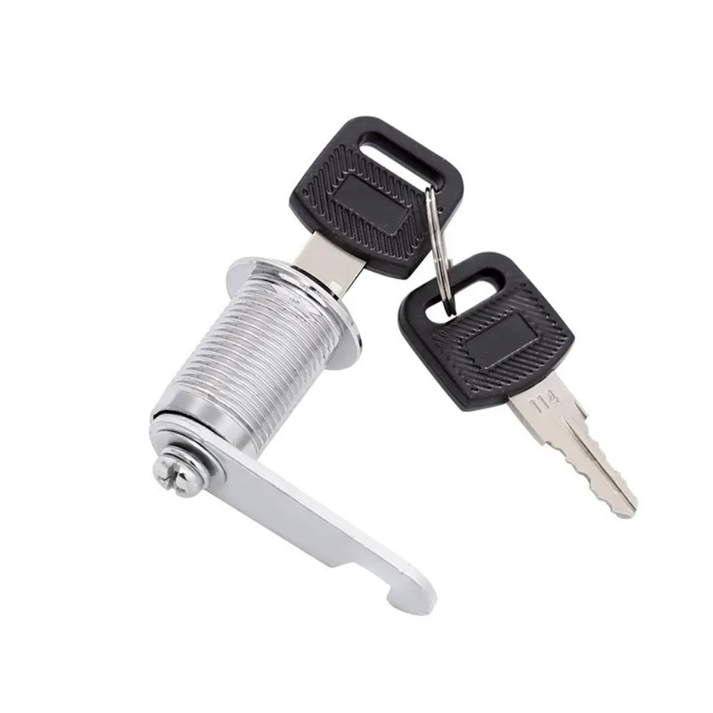 Practical Single Open Cabinet Lock Silver Easy Replacement Cam Lock with 2 Keys Metal Cabinet Door Lock Cabinet