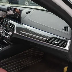 For BMW 5 series G30 G38 2018-2023 Carbon Fiber Center Console Dashboard Panel Cover Trim Stickers Interior Tuning Accessories