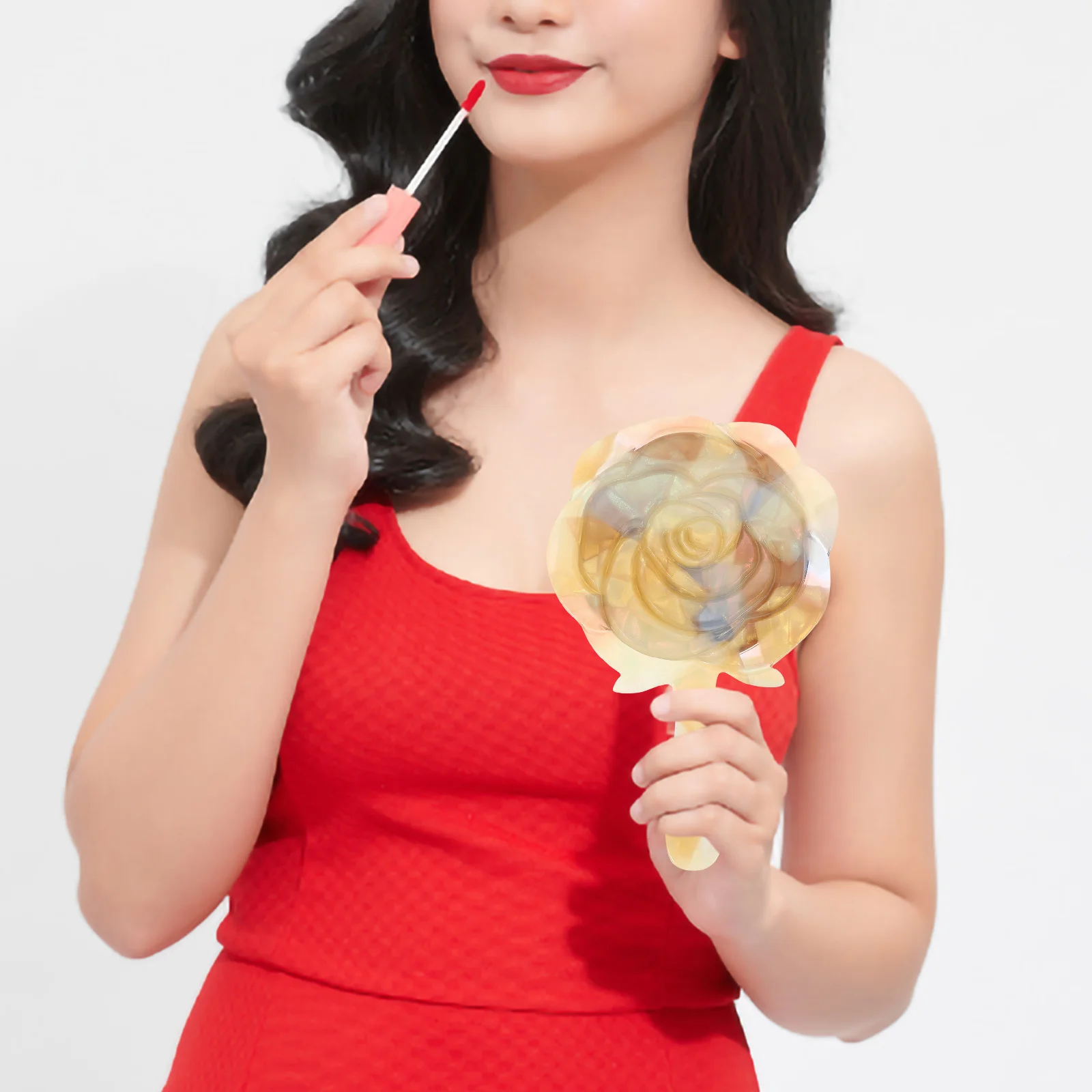 

Cute Handheld Mirror Portable Mirror Lightweight Acetic Acid Material Perfect Gift for Girls and Women