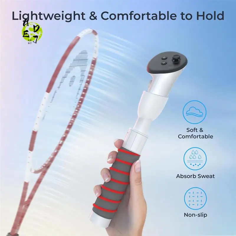 

AED7-For Meta Quest 3 VR Golf Game Controller Handle Non-Slip Sponge Extension Grips Long Sticks VR Games Accessories