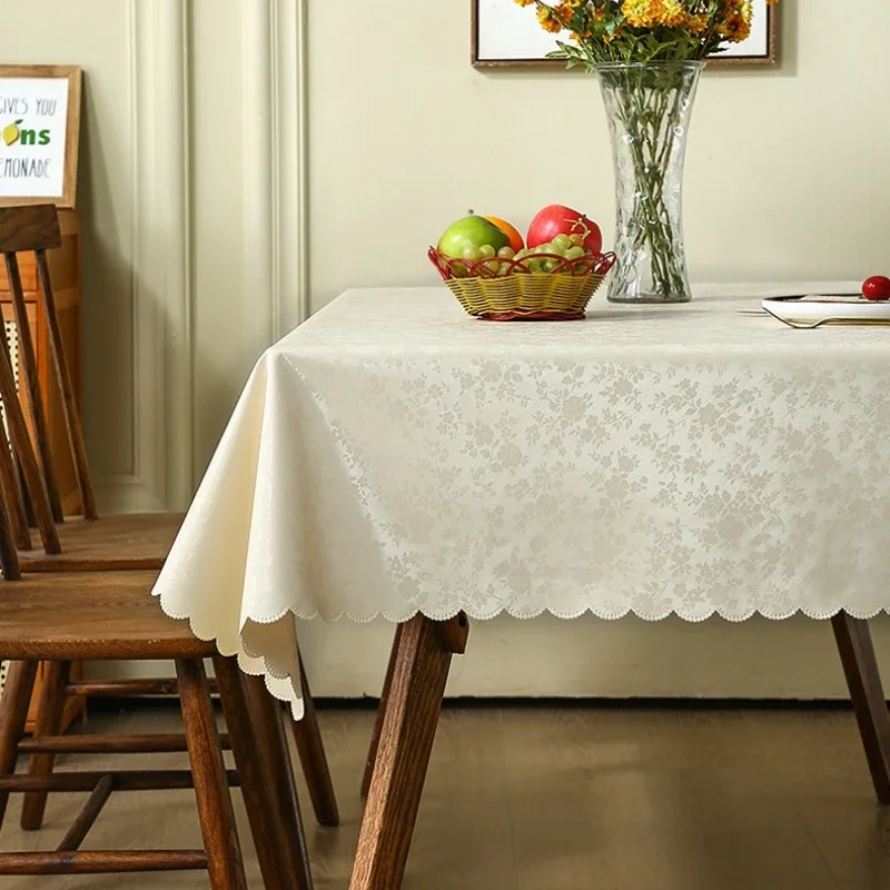Oil Resistant Waterproof PU Leather Tablecloth No Washing Required Heat-resistant Table Cover Wrinkle Resistant Tea Table Cloth