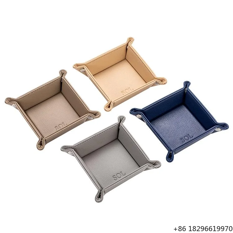 Exquisite Workmanship Business Elegant Desktop Organizer Leather Tray  for Home Decoration