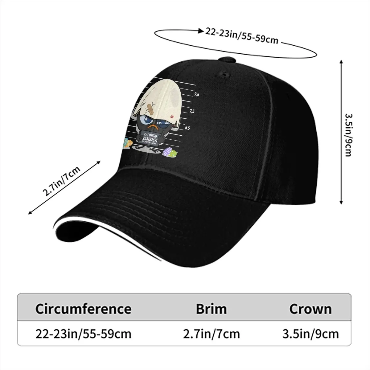 Calimero Cartoon Animation Multicolor Hat Peaked Men's Cap Criminal Personalized Visor Protection Hats