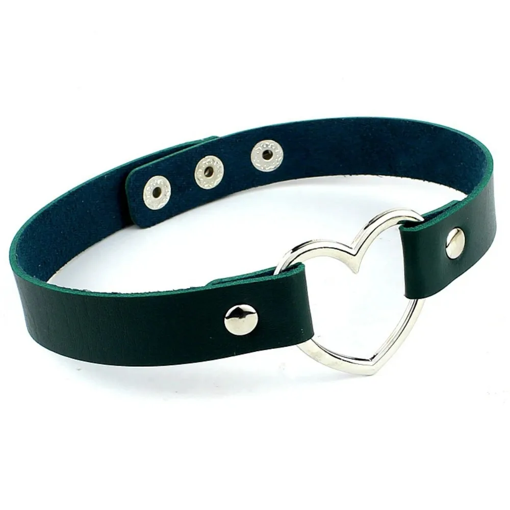 Neue Schwarz Multi Farbe Punk Kragen Halskette Sexy PU Leder Herz Lock Key Spike Halsband für Frauen Gothic Cosplay Partei Schmuck – Detail 20