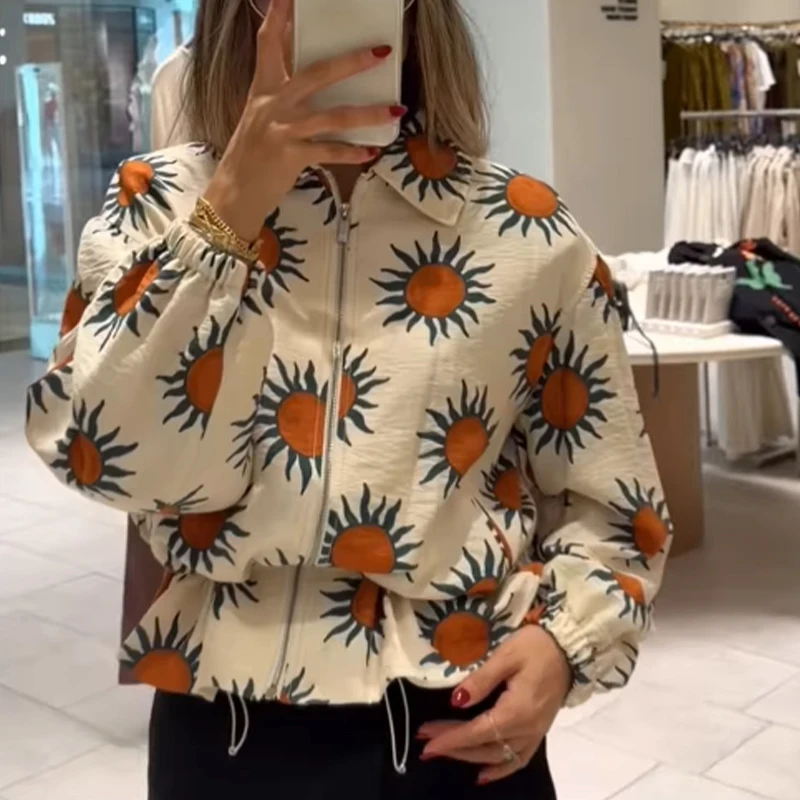 Bohemian Women's Printed Pilot Casual Long-Sleeve Loose Vacation Jacket – New for Fall 2026