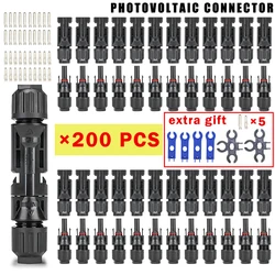 400/200/100/20 Pcs Photovoltaic Solar Connector Plug 1000V 30A Connectors Kit for Solar Panel PV/MC Cable 2.5/4/6mm²