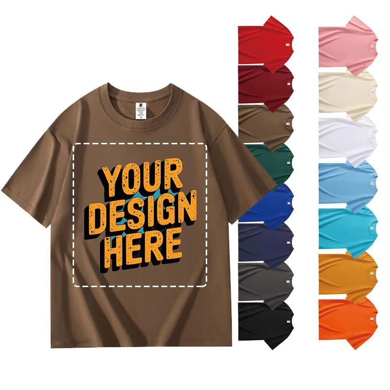 Customized LOGO Bestseller! 200GSM Heavy Cotton Tee - Free Design Printing - Highest Quality Affordable T-Shirt HM-X4