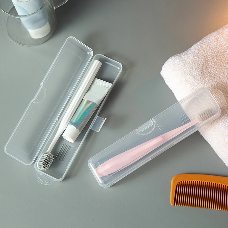 Toothbrush Box Transparent Organizer Case Travel Portable Toothbrush Holder Plastic Toothpaste Box Storage Container