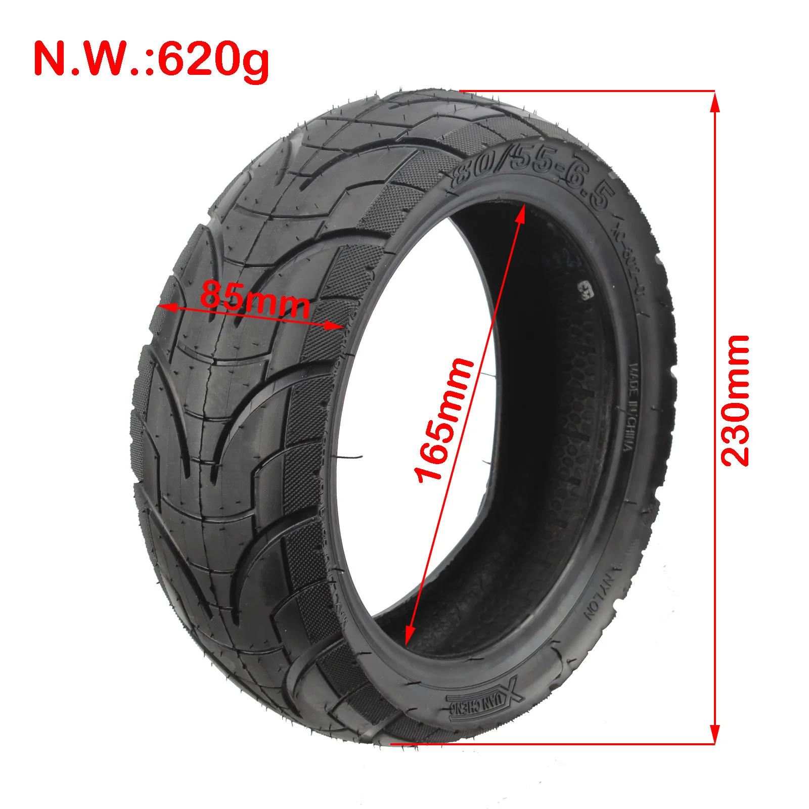 High-Quality 10Inch 80/55-6.5 Vacuum Tire For Electric Scooter Super Wear Front Rear Wheel Tubeless Tire Replacement Accessories