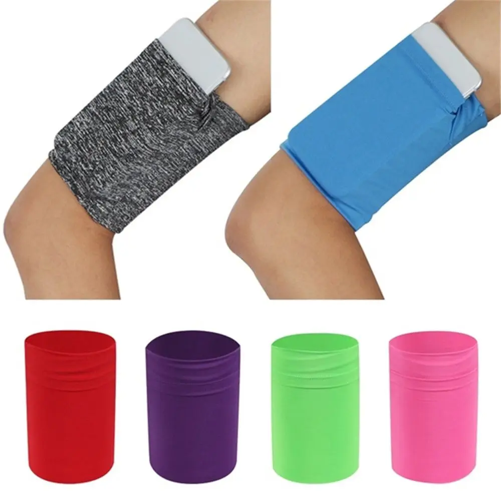 1 Pc Colorful Wrist Phone Bag Elastic Breathable Cellphone Holder Pouch Universal Outdoor Running Fitness Phone Arm Band Bag