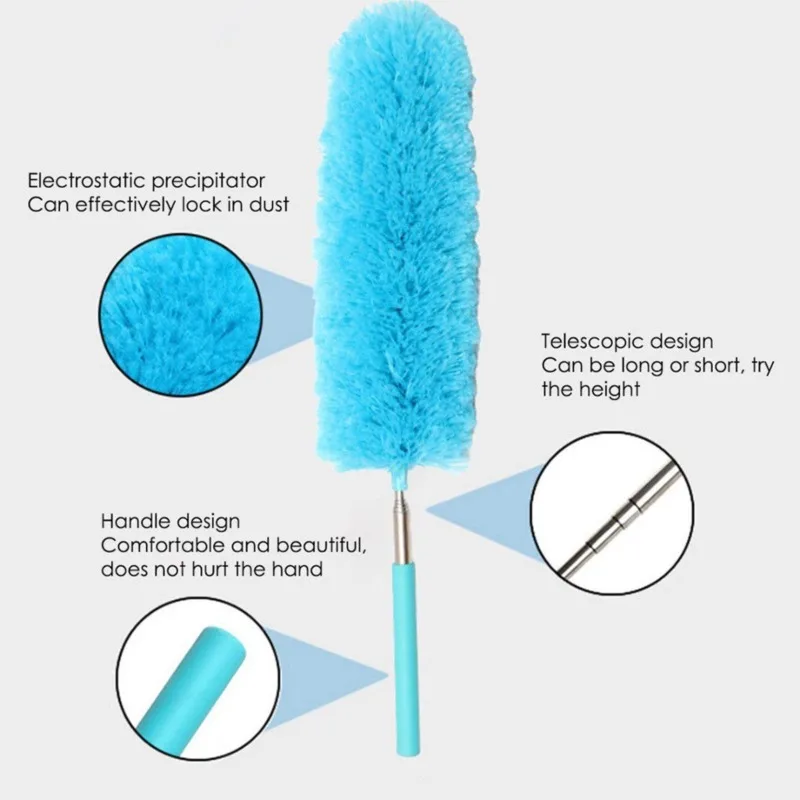 2023 Adjustable Microfiber Dusting Brush Extend Stretch Feather Home Duster Air-condition Car Furniture Household Cleaning Brush