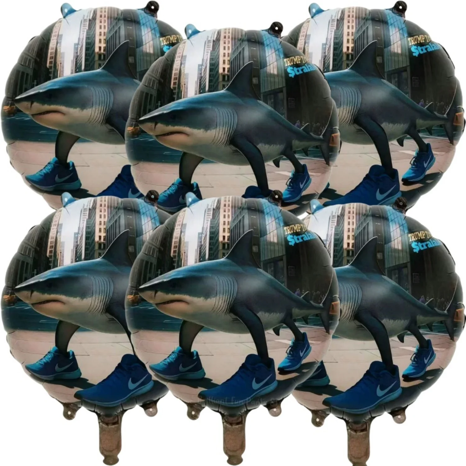6-teiliges 18-Zoll-Set mit italienischen „Brainrot Tung Sahur Tralalo“-Themenballons für Kinder, Babypartys und Geburtstagsfeiern – Detail 4