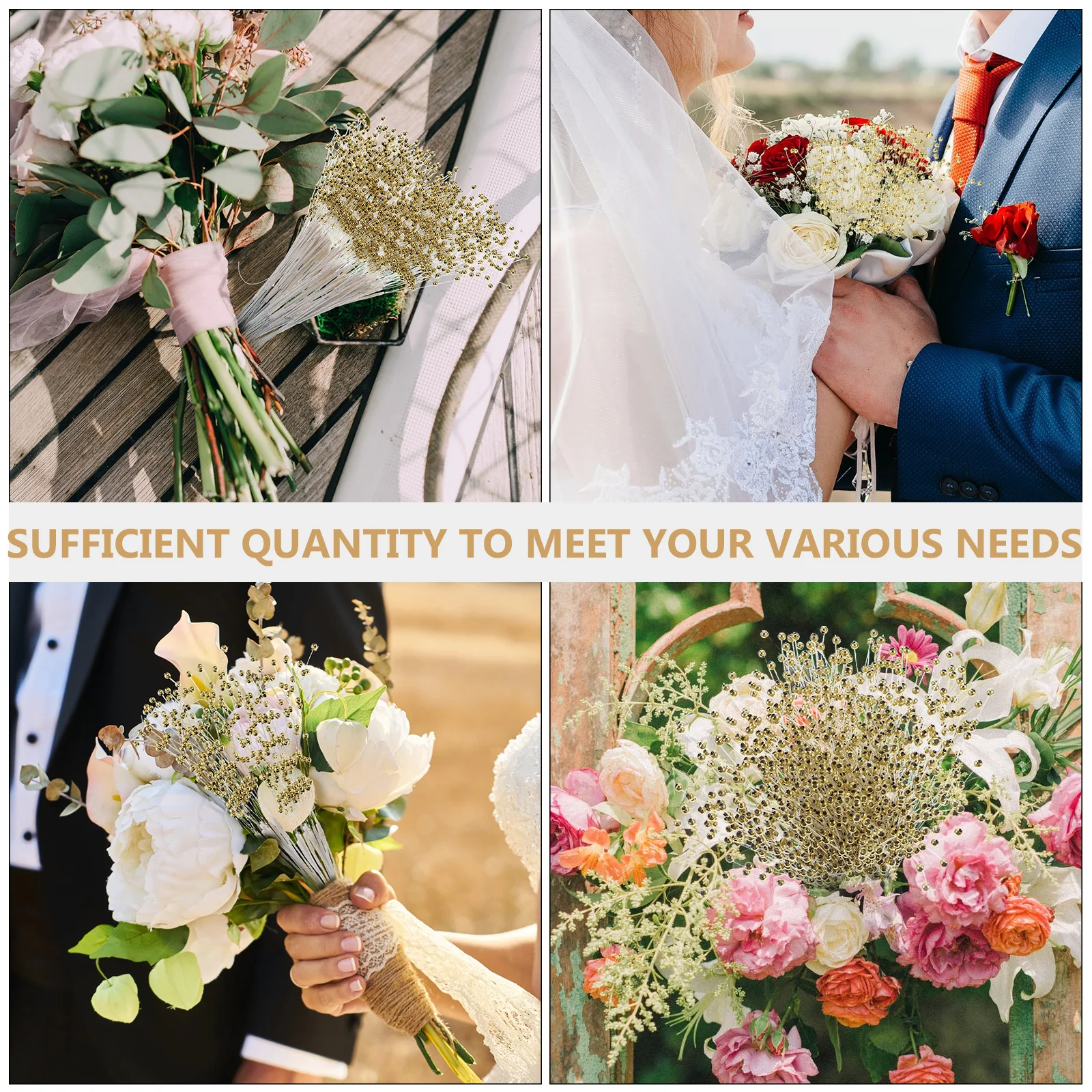 

100Pcs Wedding Pearl Strings Pearl Bouquet DIY Decoration Set Bridal Bouquet Material Table Vase Centerpiece Party Garland Decor