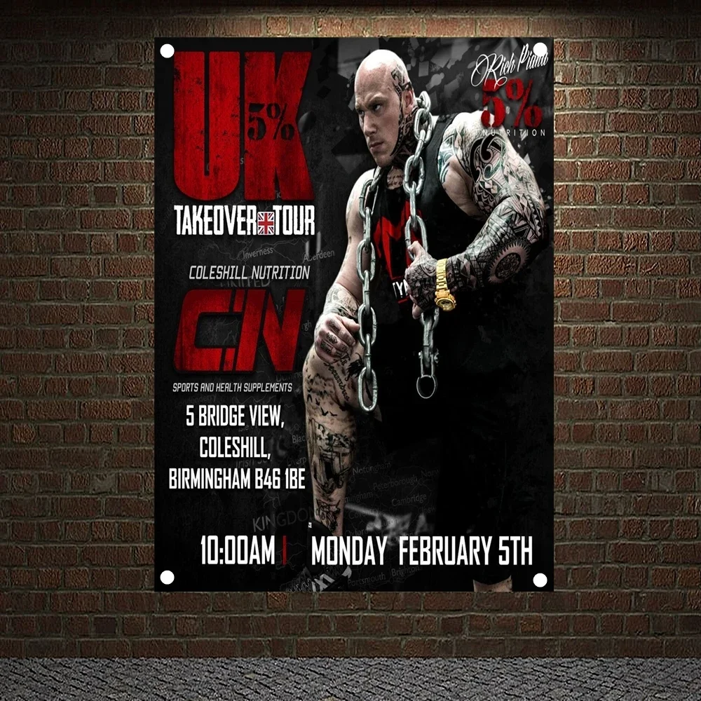Fitness Maniac Motivational Workout Poster Bodybuilding Fitness Banners Flags Wall Art Gym Decor Canvas Hanging Pictures Mural 1