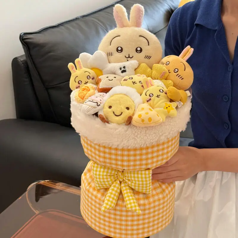 Chiikawa Plush Doll Bouquet Kawaii Usagi Hachiware Bouquet Ins Korean Style Plate Cartoon Anime Friend Birthday Gift